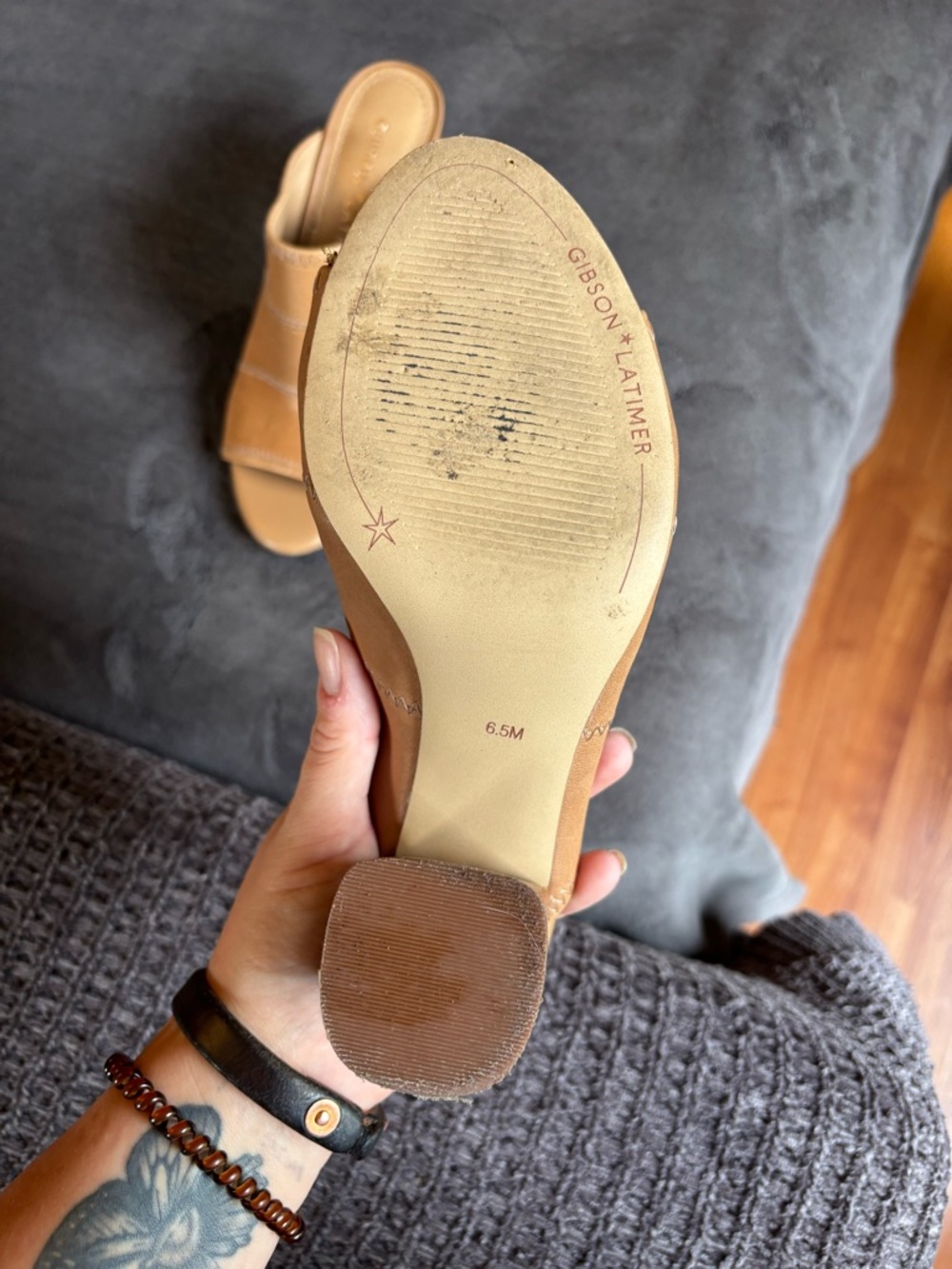 Gibson Latimer Block Heel Open Toe Mules, Size 6.5 - Picture 7 of 10